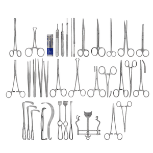 Kit de chirurgie générale de 35 pièces, instruments chirurgicaux en acier inoxydable allemand, ciseaux, pinces, rétracteurs, porte-aiguilles - Product Image 1