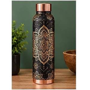 Botella de Agua de Cobre Hecha a Mano con Tapa de Cobre, Portátil para Viajes - Product Image 2