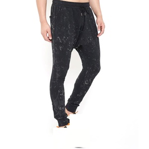 Pantalon décontracté 100 % coton pur, coupe droite, taille haute, délavé à l'acide, design personnalisé, en tissu épais - Product Image 2