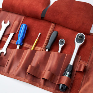 Wholesale handmade leather <b>tool</b> <b>rolls</b> organizer bags OEM supplier custom branding export quality portable storage for sale - Product Image 5