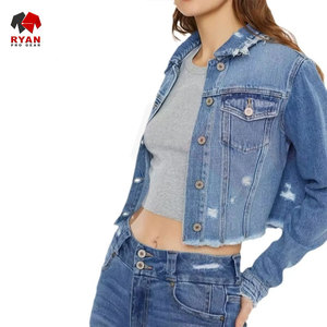 Ryan Pro Gear <b>Customized</b> <b>Denim</b> <b>Jacket</b> For Women Breathable and Comfortable Fabric with <b>Customized</b> Logo OEM Design - Product Image 4