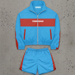 <b>Men's</b> Shorts and Shirt Set,<b>Men's</b> 2 Two Piece Windbreaker <b>Jacket</b> and Short Set,Custom Nylon Tracksuit Track Suit With Logo - Product Image 6