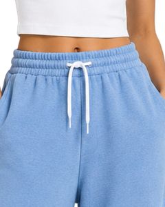 Custom <b>Light</b> Blue Women Wide Leg Sweatpants High Waist Loose Fit Casual Fleece <b>Lounge</b> Streetwear Trousers For Women Girls Wear - Product Image 5