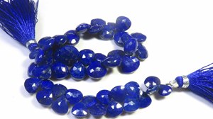 Perles de pierre précieuse en lapis-lazuli naturel facettées, percées sur le côté, forme cœur, 6-9 mm, bleu lapis-lazuli, brin de 7,5 pouces pour bricolage - Product Image 2
