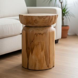 Tabouret rustique en teck naturel ARTERRA Premium, artisanat en bois massif, pour hôtel, villa, entrepôt, appartement - Product Image 3