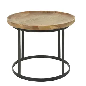 Table basse ronde rustique de style vintage Mobilier de salon personnalisable en vrac au design moderne et élégant en bois