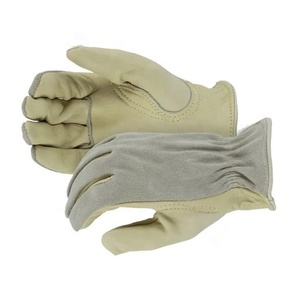 ถุงมือขับรถสำหรับผู้ชายมีผ้าหุ้มด้านหลังเป็นผ้าหนังวัวสีตามสั่ง - Product Image 3