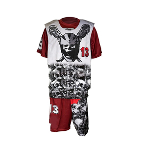 Uniforme de Lacrosse Sublimado con Diseño Personalizado OEM, Camisetas y Pantalones Cortos con Nombre y Número Personalizados, Conjunto de Uniforme de Lacrosse de Malla - Product Image 2