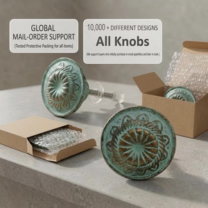 Poignées de meubles modernes en alliage de zinc, motif floral patiné vert, pour armoires, tiroirs, commodes et placards - Product Image 4