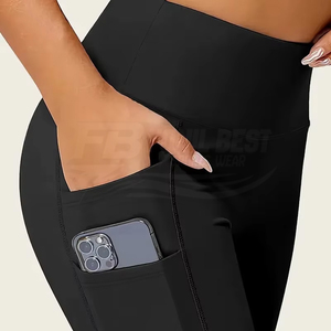 Pantalones Moldeadores de Cintura Alta con Control de Abdomen, Bolsillos Dobles, Leggings de Yoga de Color Sólido, Cintura Elástica Sin Costuras - Product Image 6