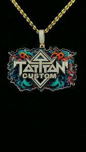 Bijoux Hip Hop Pendentif Diamant Glacé Logo Personnalisé Émail Coloré Plaqué Or 14K Pendentif Lettre - Product Image 4