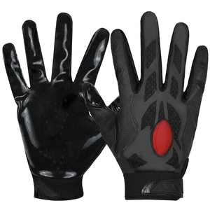 Gants de football américain respirants, faits à la main, antidérapants, à doigts entiers, ajustables, pour receveur, avec grip amélioré - Product Image 1