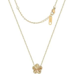 Collana con Ciondolo a Doppia Faccia Placcato Oro 18K con Fritillaria e Quadrifoglio, Semplice e Alla Moda per Donne - Product Image 1