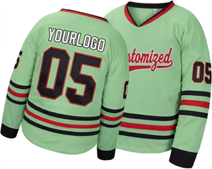 wholesale Custom ICE HOCKEY Jersey quick dry customized team name number Breathable sportswear jersey OEM service regular fit - Product Image 1