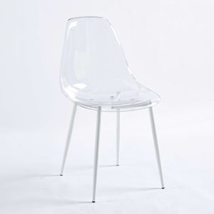 Set di 4 Sedie da Pranzo con Gambe in Metallo e Sedute in Plastica - Product Image 3