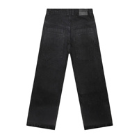 Toptan Vintage Erkek Düz Paça Geniş Bacak Düğmeli Kot Pantolon Her Mevsim Pamuklu Çevre Dostu Perçinli Günlük Yıkanmış Denim