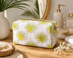 Veer Handicrafts Eco-Friendly <b>Waterproof</b> Velvet Tassel Fashion Cosmetic Bag Zipper Closure Soft Handle Medium Size Travel <b>Pouch</b> - Product Image 3