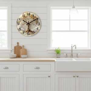 Large <b>Modern</b> Resin Analog Quartz <b>Wall</b> <b>Clock</b> Snowflake Pattern Antique Design Living Room Single Face Christmas Battery Powered - Product Image 5