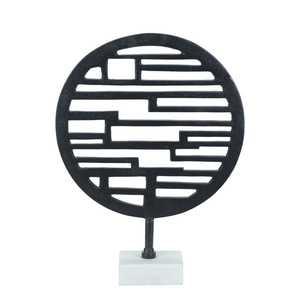 Circular Geometric Aluminum Sculpture Handmade Artistic Eco-Friendly Durable Tabletop Decor Modern Design Living Room Display - Product Image 1