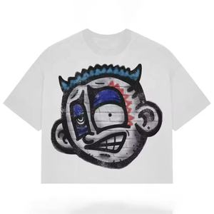 Precio al por mayor, camisetas personalizadas de talla grande, Color blanco, serigrafía 100% algodón para hombres, camiseta de gran tamaño de alta calidad de hombres - Product Image 1