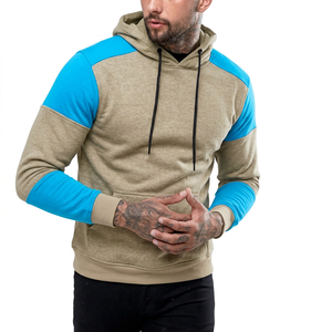 Sudadera con Capucha para Hombre, Diseño Color Block, Manga Raglán, Corte Ajustado, Informal, Tejido de Poliéster y Algodón, para Otoño - Product Image 6
