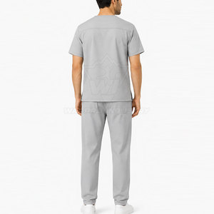 Ensemble d'uniformes médicaux pour hommes de qualité supérieure avec haut à col en V et pantalon assorti, tissu respirant, plusieurs poches, coupe confortable - Product Image 4