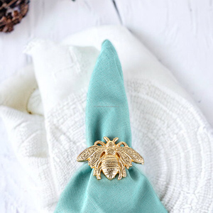 Vente chaude Insecte En Forme D'or Serviette Anneau En Métal Cercle Serviette Boucle Décoration De Table En Gros En Vrac Parties Bois Papier - Product Image 2