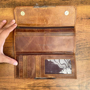 2024 nouveau portefeuille long en cuir de vachette de haute qualité à trois volets pour les femmes de luxe en cuir véritable porte-carte de crédit pochette de créateur - Product Image 6