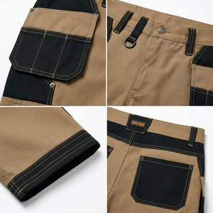 Custom Logo Canvas <b>Work</b> <b>Shorts</b> with Elastic Waist Hi Vis Windproof Quick Dry Safety Features and Reflective Stripes for <b>Men</b> - Product Image 6