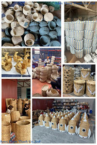 Panier de balle de maïs tissé à la main durable bac de rangement écologique naturel fait à la main décor à la maison du Vietnam - Product Image 5