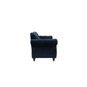 Divano a 2 Posti di Lusso in Velluto Indaco con Cuscini, Arredamento Formale per Soggiorno - Product Image 5