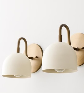 Minimalist Brass <b>Wall</b> <b>Sconce</b> With Cream Dome Shade Indoor Lighting Fixture For Bathroom Home Decor - Product Image 1