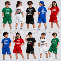 Lots de vêtements d'été en coton pour garçons et filles, enfants et jeunes, ensembles d'extérieur, styles variés, en gros, pour fournisseurs