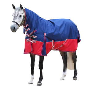 Couverture imperméable pour cheval à carreaux avec couvre-cou et fermeture Velcro, longueur intégrale, pour l'équitation - Product Image 2