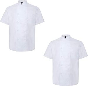 Camisas de uniforme de restaurante unisex de manga larga con botones y logotipo personalizado, camisa de camarero de poliéster y algodón tejido unisex. - Product Image 2