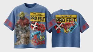 T-shirts Oversize Décontractés d'Été pour Hommes en Coton Épais Respirant 100% Coton Style Hip Hop à Manches Courtes, Tissu 300g, Service OEM ODM - Product Image 3