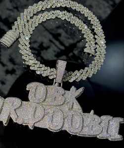 Iced Out Moissanite <b>Rapper</b> Pendant Necklace 925 Silver 18K Gold Plated Hip Hop <b>Chain</b> Men's Jewelry Letter Design - Product Image 1