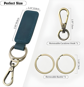 Rugged Leather <b>Key</b> Fob for Outdoor and Travel Distressed Leather Keychain with Heavy-Duty Hardware - Product Image 2