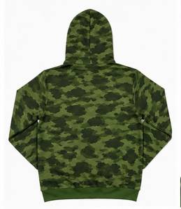 เสื้อฮู้ดซิปผู้ชายลายพรางสีเขียว พิมพ์ลายหน้าตัวตลก ทรงปกติ สตรีทแวร์ ผ้าถัก 100% ผ้าฝ้ายฟลีซ ระบายอากาศได้ดี - Product Image 3