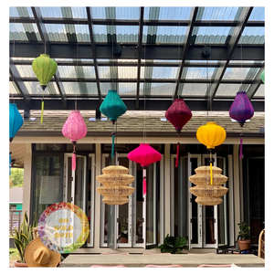 Handcrafted Silk Lantern Vietnam Fabric Hanging Lighting for Modern Homes Asian Theme Decorations - Caryln - Product Image 4