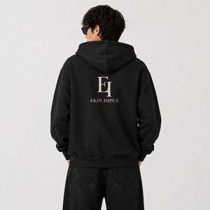 เสื้อฮู้ดซิปเต็มตัวผู้ชาย ผ้าฝ้ายพรีเมียม ฟลีซ สเวตเชิ้ต สตรีทแวร์ลำลอง แจ็คเก็ตมีฮู้ด รับผลิตแบบ OEM ODM - Product Image 4
