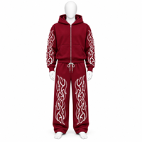 Ensemble survêtement et pantalon de jogging surdimensionné personnalisé avec broderie et impression, décontracté, 100 % coton, sweat à capuche à manches longues pour la mode streetwear