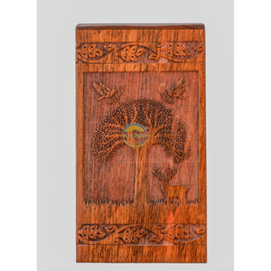 AYAANS Rosewood wooden Hand Carved Wooden Hot Selling cremation Urn <b>Box</b> for Adult Ashes Wholesale Cremation Urns (6X6X11)IN - Product Image 2