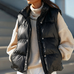 Chaleco acolchado sin mangas con capucha para mujer, cálido de invierno, con cremallera - Product Image 6