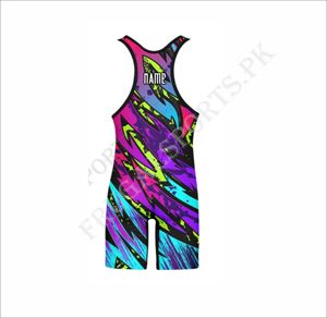 Combinaison de lutte personnalisée pour femmes, uniforme de compétition entièrement sublimé, vêtement de performance extensible à séchage rapide - Product Image 3