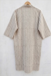 Bata Kimono de Algodón Estampada a Mano para Mujer, Suave, con Cuello Mao, Lujosa, para Todas las Estaciones, Ropa de Estar por Casa - Product Image 2