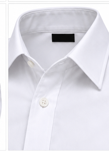 Chemise habillée blanche sur mesure pour homme, manches longues, formelle, boutonnée, avec logo brodé personnalisé, fournisseur OEM - Product Image 5