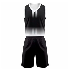 Uniforme de basket-ball respirant et tendance en polyester 100%, logo personnalisé, impression numérique, doux, léger, anti-UV, séchage rapide, col en V - Product Image 2