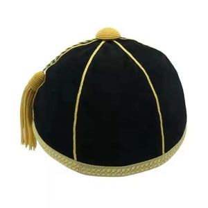 Casquettes de rugby sportives en velours de qualité supérieure avec motif à pois, tresse argentée, option de couleur personnalisée avec pompon à franges argentées OEM/ODM - Product Image 3