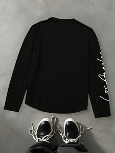 Camiseta Oversize Gruesa con Cuello Mock, 100% Algodón, para Hombre, Corte Regular, Anti-Pilling, Servicio OEM con Serigrafía - Product Image 2